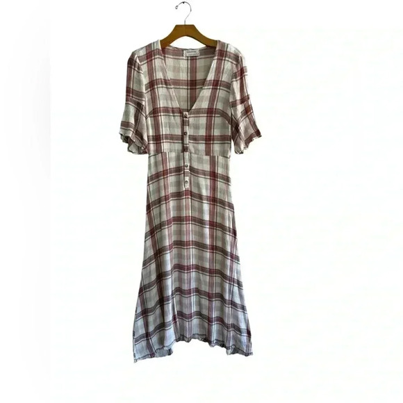 Urban Outfitters Plaid Button Down Maxi Dress Size SP - Picture 8 of 11